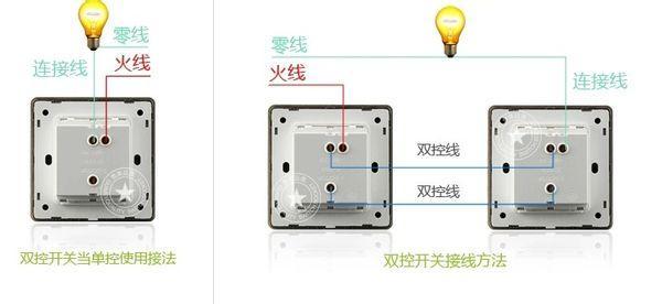 一开一灯怎么接线 二开二灯双控怎么接线