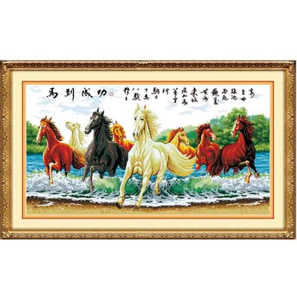 马到成功十字绣成品价格