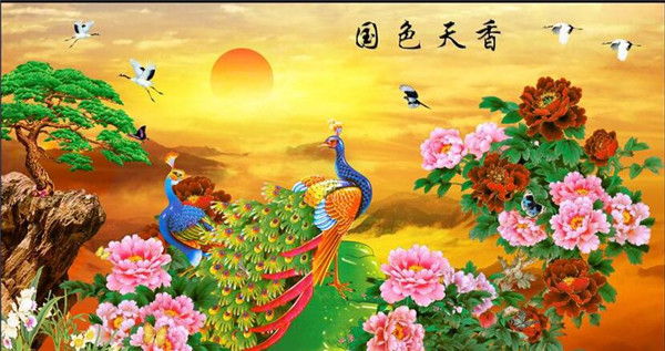 十字绣花开富贵寓意