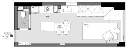 50㎡极简LOFT美家效果图 装修设计效果图