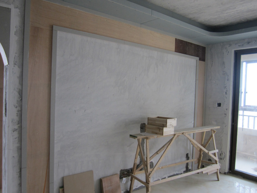 木工电视背景墙效果图 淄博装修公司设计