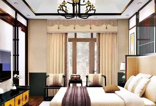 中式风格窗帘家装设计效果图 中式传统的艺术气息