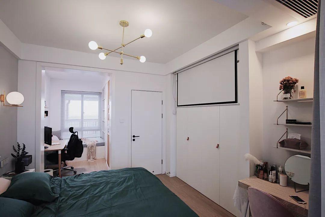 83平北欧风小户型二居室装修效果图 大半空间在卧室里