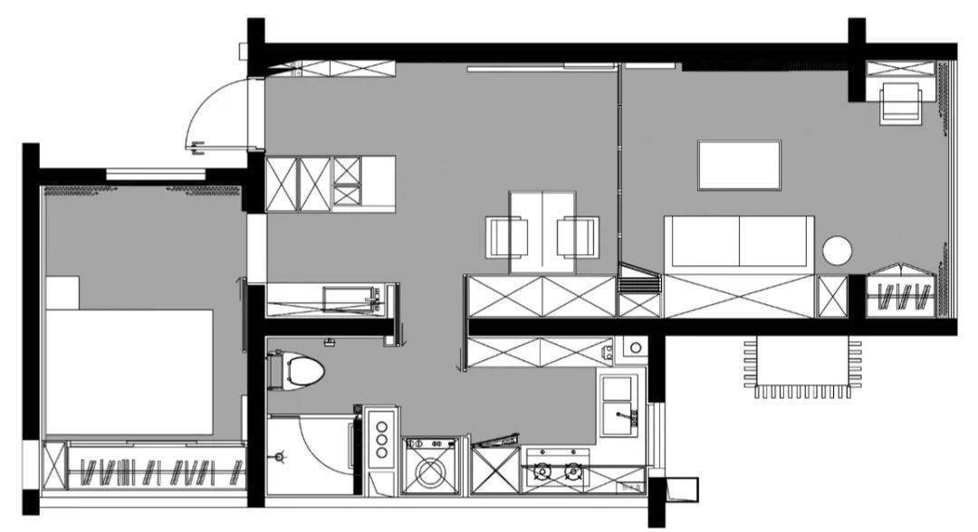 64平的小户型公寓效果图 理工男家居设计图