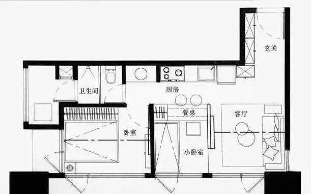 45平的小户型公寓 家居设计图