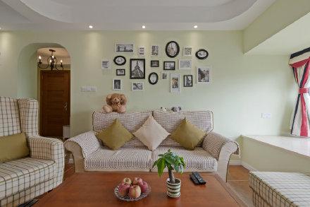 杭州89平米小清新美式风格两居室装修效果图