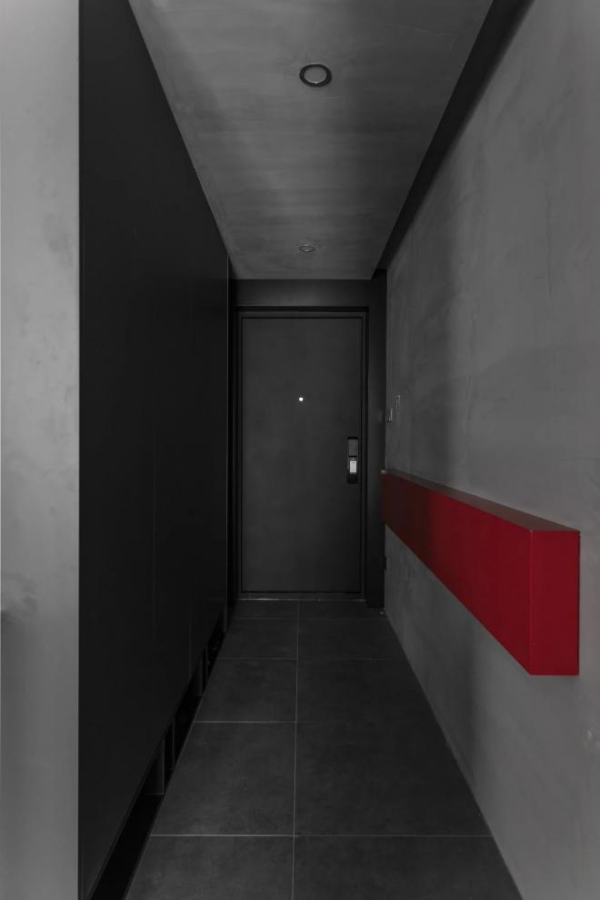 德州72平米黑红色系公寓装修效果图