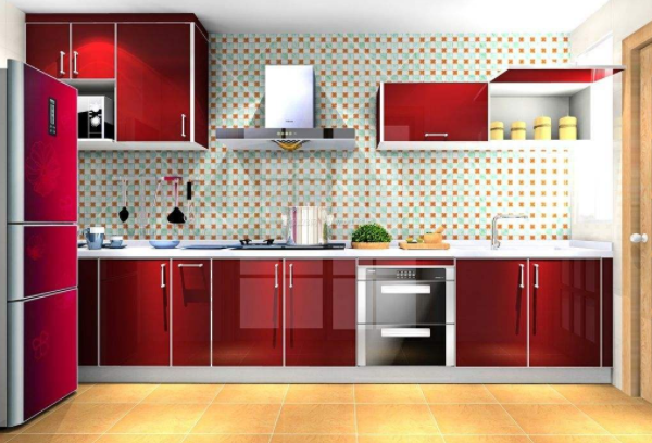 新中式厨房橱柜颜色 厨房装修橱柜能用红色嘛