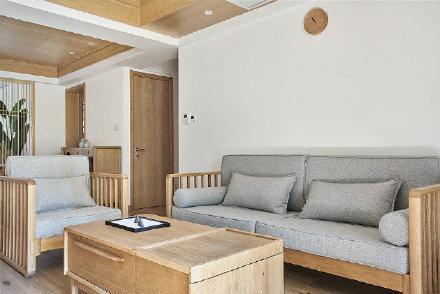 130平原木日式风三居室装修效果图