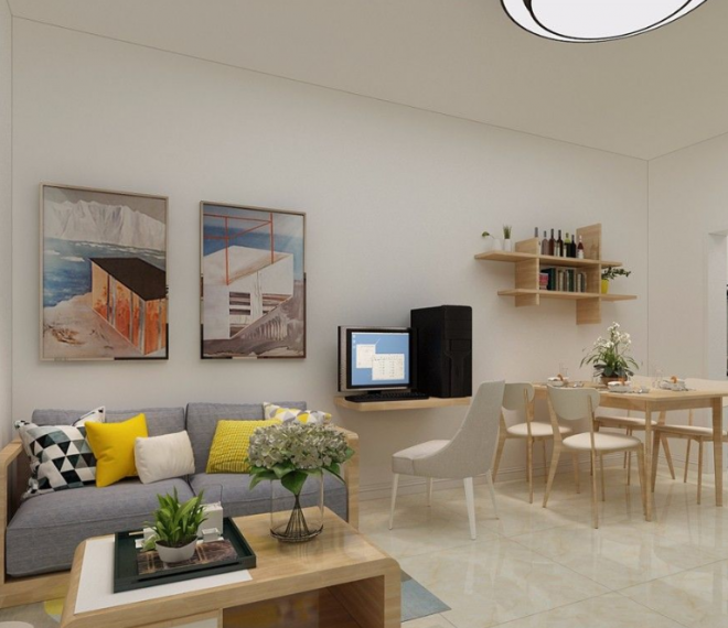 银川单身公寓舒适宜家风装修设计效果图