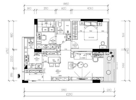 85平北欧风家居设计图 家庭室内装修设计图