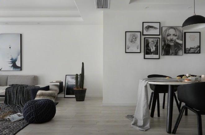 黑白灰北欧简约风格装修设计效果图 家居设计图